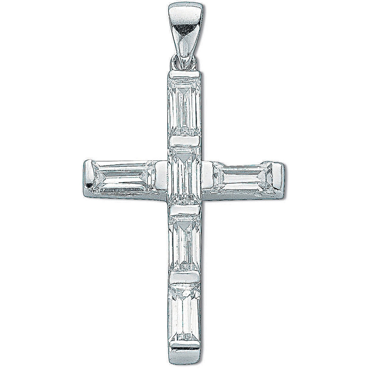 Silver Baguette Cut Cubic Zirconia Cross - Luxury Watch - Certified Authentic - Swiss Made – Luxury Watch by Imperial